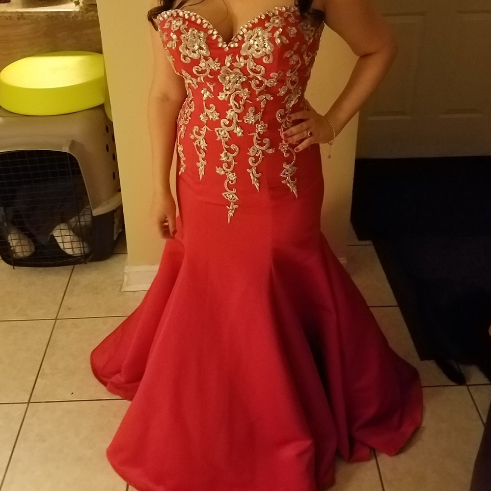Red Mermaid Gown